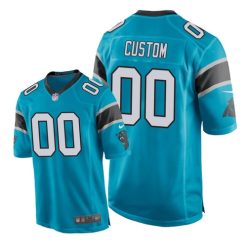 Maillot NFL Carolina Panthers Personnalisé Bleu 2020 Game Sewn Football Stitched