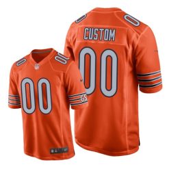 Maillot NFL Chicago Bears Personnalisé Orange 2020 Game Sewn Football Stitched