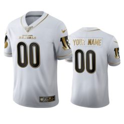 Maillot NFL Cincinnati Bengals Personnalisé Blanc Or 2020 100th Season Sewn