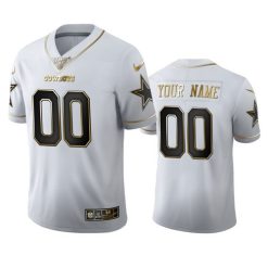 Maillot NFL Dallas Cowboys Personnalisé Blanc Or 2020 100th Season Football