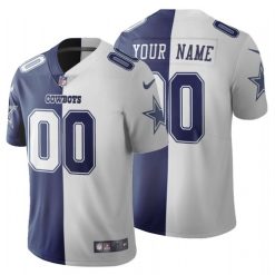 Maillot NFL Dallas Cowboys Personnalisé Navy Blanc 2020 Two Tone Football Sewn