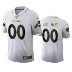 Maillot NFL Denver Broncos Personnalisé Blanc Or 2020 100th Season Football