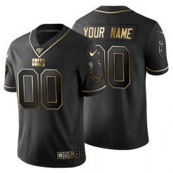 Maillot NFL Indianapolis Colts Personnalisé Noir Or 2020 100th Season Football Sewn
