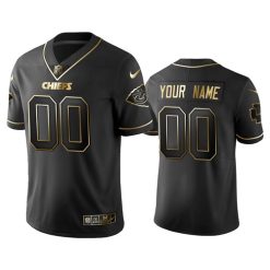 Maillot NFL Kansas City Chiefs Personnalisé Noir Or 2020 Football Stitched