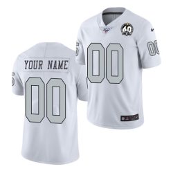 Maillot NFL Las Vegas Raiders Personnalisé Blanc 2020 60th Anniversary Color Rush