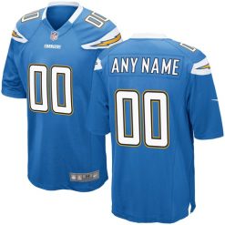 Maillot NFL Los Angeles Chargers Game Personnalisé Lumière Bleu