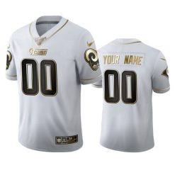 Maillot NFL Los Angeles Rams Personnalisé Blanc Or 2020 100th Season Football