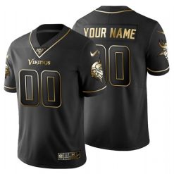 Maillot NFL Minnesota Vikings Personnalisé Noir Or 2020 100th Season Sewn