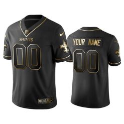Maillot NFL New Orleans Saints Personnalisé Noir Or 2020 Football Stitched