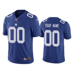 Maillot NFL New York Giants Personnalisé Royal 2020 100th Season Football Sewn
