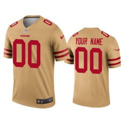 Maillot NFL San Francisco 49ers Personnalisé Gold 2020 Legend Football Stitched