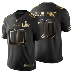 Maillot NFL San Francisco 49ers Personnalisé Noir Or 2020 Super Bowl LIV