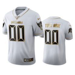Maillot NFL Tampa Bay Buccaneers Personnalisé Blanc Or 2020 100th Season Sewn