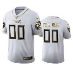 Maillot NFL Tennessee Titans Personnalisé Blanc Or 2020 100th Season Football