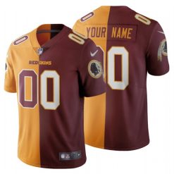 Maillot NFL Washington Rougeskins Personnalisé Gold Burgundy 2020 Two Tone Football