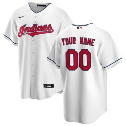 Maillots Baseball MLB Cleveland Indians Domicile 2020 Personnalisé Blanc