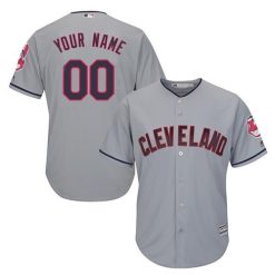 Maillots Baseball MLB Cleveland Indians Stitched Personnalisé Alternate Cool Base Game Gris
