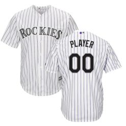Maillots Baseball MLB Colorado Rockies Blanc Domicile 2019 Cool Base Personnalisé
