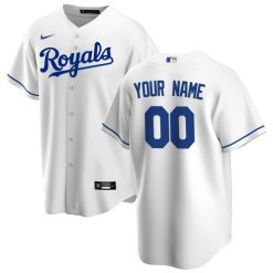 Maillots Baseball MLB Kansas City Royals Domicile 2020 Personnalisé Blanc