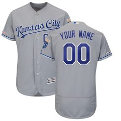Maillots Baseball MLB Kansas City Royals Gris Road Collection 2019 Flex Base Personnalisé