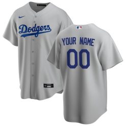 Maillots Baseball MLB Los Angeles Dodgers Alternate 2020 Personnalisé Gris