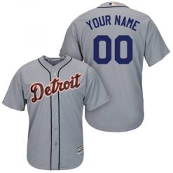 Maillots Baseball MLB Men Detroit Tigers 2019 Domicile Cool Base Personnalisé Gris