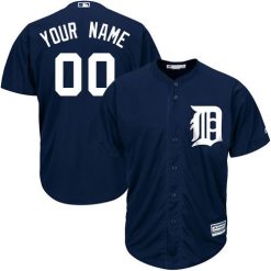Maillots Baseball MLB Men Detroit Tigers Personnalisé Name Number Cool Base Bleu