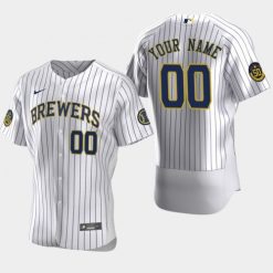 Maillots Baseball MLB Milwaukee Brewers Personnalisé 2020 Blanc 50th Anniversary