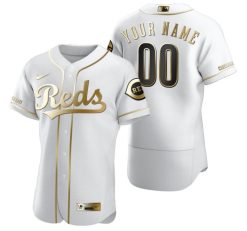 Maillots Baseball MLB  Cincinnati Personnalisé Blanc Or 2020