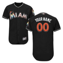 Maillots Baseball MLB Miami Marlins Stitched Personnalisé Alternate Cool Base Noir