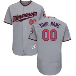 Maillots Baseball MLB Minnesota Twins Personnalisé Cool Base Gris