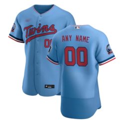 Maillots Baseball MLB Minnesota Twins Stitched Personnalisé Cool Base Lumière Bleu
