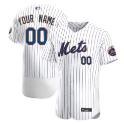 Maillots Baseball MLB New York Mets Stitched Personnalisé Blanc