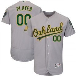 Maillots Baseball MLB Oakland Athletics Flex Base Gris Personnalisé