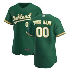Maillots Baseball MLB Oakland Athletics Stitched Personnalisé Vert