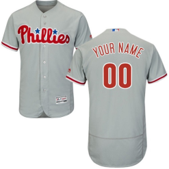 Maillots Baseball MLB Philadelphia Phillies Personnalisé Gris Flex Base