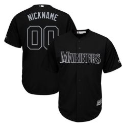 Maillots Baseball MLB Seattle Mariners Stitched Personnalisé Cool Base Game Noir
