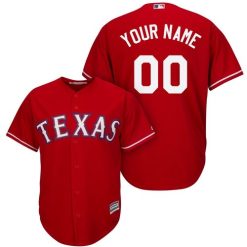 Maillots Baseball MLB Texas Rangers Cool Base Personnalisé Rouge