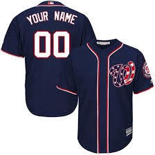 Maillots Baseball MLB Washington Nationals Cool Base Personnalisé Navy
