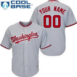 Maillots Baseball MLB Washington Nationals Cool base Personnalisé Blanc Rouge Gris