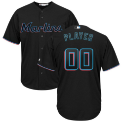 Maillots Baseball MLB Miami Marlins Cool base  Blanc Bleu Noir 3 color
