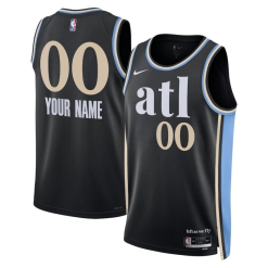 Maillot Atlanta Hawks Personnalisé Nike 2023-24 City Edition Noir Swingman