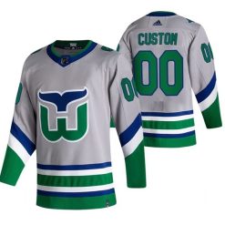 Maillot Hockey Carolina Hurricanes #00 Personnalisé 2021 Reverse Retro Gris Special Edition