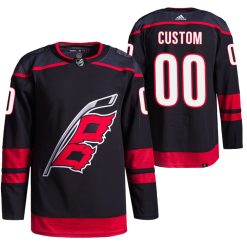 Maillot Hockey Carolina Hurricanes #00 Personnalisé  Alternate Svart 2021-22 Primegreen Authentic Pro