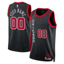 Maillot Basket Chicago Bulls Personnalisé Nike 2023-24 City Edition Black Swingman