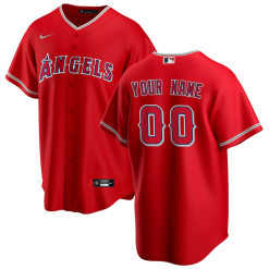 Maillots Baseball MLB Los Angeles Angels Nike Rouge Personnalisé