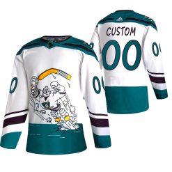 Maillot Anaheim Ducks 2021 Reverse Retro Personnalisé Special Edition Authentic Blanc