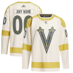 Maillot Hockey Vegas Golden Knights Personnalisé Adidas 2023-24 Cream Winter Classic Authentic