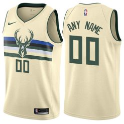 Maillot Basket Milwaukee Bucks Personnalisé Authentic Cream City Edition