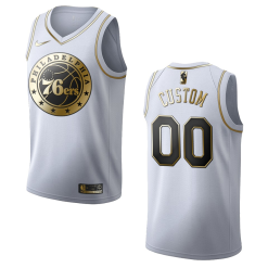 Maillot NBA Philadelphia 76ers Personnalisé Nike Weiß Golden Edition Swingman 2019-2020